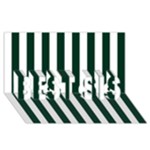 Vertical Stripes - White and Deep Green BEST SIS 3D Greeting Card (8x4)