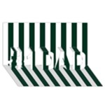 Vertical Stripes - White and Deep Green #1 DAD 3D Greeting Card (8x4)