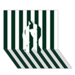 Vertical Stripes - White and Deep Green Ribbon 3D Greeting Card (7x5)