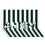 Vertical Stripes - White and Deep Green SORRY 3D Greeting Card (8x4)