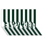 Vertical Stripes - White and Deep Green ENGAGED 3D Greeting Card (8x4)