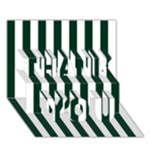 Vertical Stripes - White and Deep Green THANK YOU 3D Greeting Card (7x5)