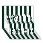 Vertical Stripes - White and Deep Green You Rock 3D Greeting Card (7x5)