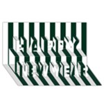 Vertical Stripes - White and Deep Green Happy New Year 3D Greeting Card (8x4)