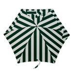 Vertical Stripes - White and Deep Green Mini Umbrella