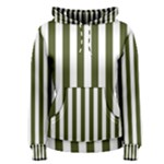 Vertical Stripes - White and Army Green Women s Pullover Hoodie