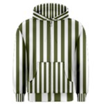 Vertical Stripes - White and Army Green Men s Zipper Hoodie