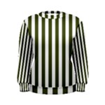 Vertical Stripes - White and Army Green Women s Sweatshirt