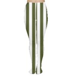 Vertical Stripes - White and Army Green Women s Tights