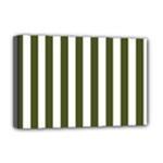 Vertical Stripes - White and Army Green Deluxe Canvas 18  x 12  (Stretched)