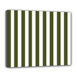 Vertical Stripes - White and Army Green Deluxe Canvas 24  x 20  (Stretched)