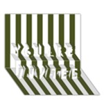 Vertical Stripes - White and Army Green YOU ARE INVITED 3D Greeting Card (7x5)