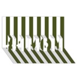 Vertical Stripes - White and Army Green #1 MOM 3D Greeting Cards (8x4)