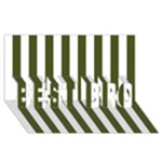 Vertical Stripes - White and Army Green BEST BRO 3D Greeting Card (8x4)