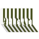 Vertical Stripes - White and Army Green #1 DAD 3D Greeting Card (8x4)