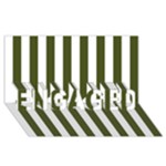 Vertical Stripes - White and Army Green ENGAGED 3D Greeting Card (8x4)