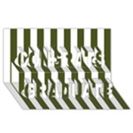 Vertical Stripes - White and Army Green Congrats Graduate 3D Greeting Card (8x4)