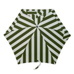 Vertical Stripes - White and Army Green Mini Umbrella