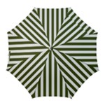Vertical Stripes - White and Army Green Golf Umbrella