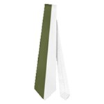 Vertical Stripes - White and Army Green Necktie (One Side)