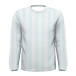 Vertical Stripes - White and Bubbles Cyan Men s Long Sleeve T-shirt