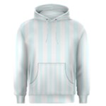 Vertical Stripes - White and Bubbles Cyan Men s Pullover Hoodie