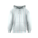 Vertical Stripes - White and Bubbles Cyan Kid s Zipper Hoodie