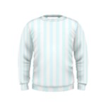 Vertical Stripes - White and Bubbles Cyan Kid s Sweatshirt