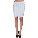 Vertical Stripes - White and Bubbles Cyan Bodycon Skirt