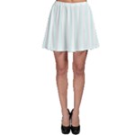 Vertical Stripes - White and Bubbles Cyan Skater Skirt