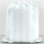Vertical Stripes - White and Bubbles Cyan Drawstring Bag (Large)