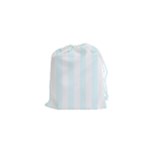 Vertical Stripes - White and Bubbles Cyan Drawstring Pouch (XS)