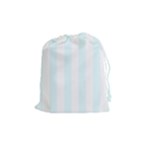 Vertical Stripes - White and Bubbles Cyan Drawstring Pouch (M)
