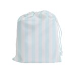 Vertical Stripes - White and Bubbles Cyan Drawstring Pouch (XL)