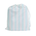 Vertical Stripes - White and Bubbles Cyan Drawstring Pouch (XXl)