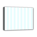 Vertical Stripes - White and Bubbles Cyan Deluxe Canvas 16  x 12  (Stretched)