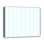 Vertical Stripes - White and Bubbles Cyan Deluxe Canvas 20  x 16  (Stretched)