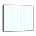 Vertical Stripes - White and Bubbles Cyan Deluxe Canvas 24  x 20  (Stretched)