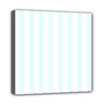 Vertical Stripes - White and Bubbles Cyan Mini Canvas 8  x 8  (Stretched)