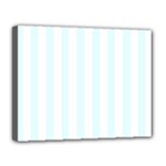 Vertical Stripes - White and Bubbles Cyan Canvas 14  x 11  (Stretched)
