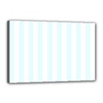Vertical Stripes - White and Bubbles Cyan Canvas 18  x 12  (Stretched)