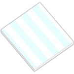 Vertical Stripes - White and Bubbles Cyan Small Memo Pads