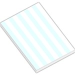 Vertical Stripes - White and Bubbles Cyan Large Memo Pads