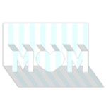 Vertical Stripes - White and Bubbles Cyan MOM 3D Greeting Card (8x4)
