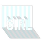 Vertical Stripes - White and Bubbles Cyan GIRL 3D Greeting Card (7x5)