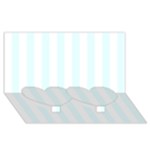 Vertical Stripes - White and Bubbles Cyan Twin Heart Bottom 3D Greeting Card (8x4)