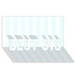 Vertical Stripes - White and Bubbles Cyan BEST SIS 3D Greeting Card (8x4)