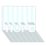Vertical Stripes - White and Bubbles Cyan HOPE 3D Greeting Card (7x5)