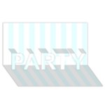 Vertical Stripes - White and Bubbles Cyan PARTY 3D Greeting Card (8x4)