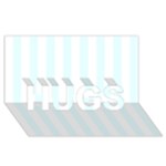 Vertical Stripes - White and Bubbles Cyan HUGS 3D Greeting Card (8x4)
